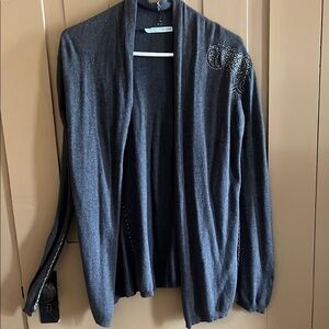 Charcoal Gray Lightweight Cardigan Sweater